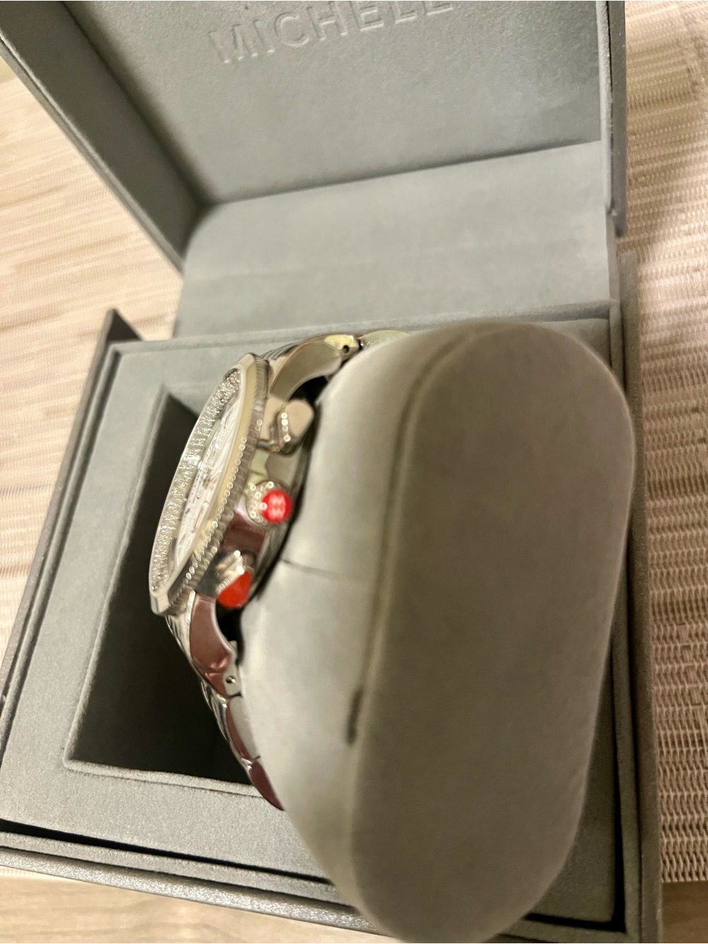MICHELE Sport Sail Diamond Chronograph Watch White Dial Stainless Steel 38mm - Picture 9 of 15